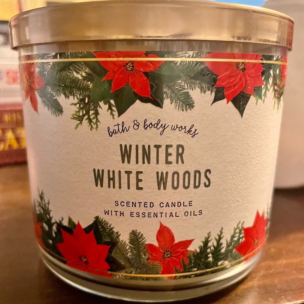 BNIB Bath and Body Works Winter White Woods 3-wick Candle